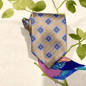 Current Ermenegildo Zegna Satin Cream Pure Silk Tie Made In Italy